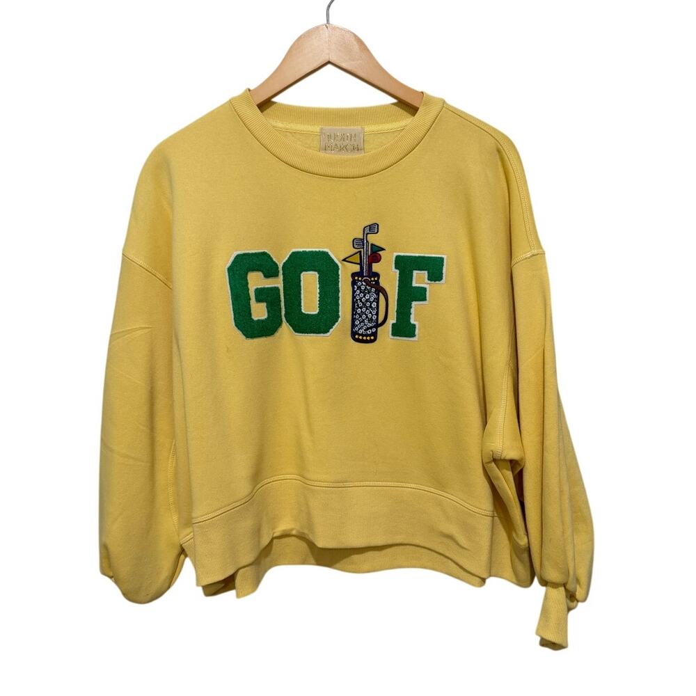 Judith March Golf Sweatshirt S Yellow GOLF Graphic